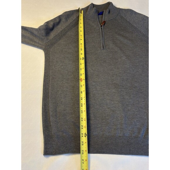 FOOTJOY 1/2 Zip Gray Golf Sweater Men Medium Pullover Performance Stretch Wool - Picture 11 of 12